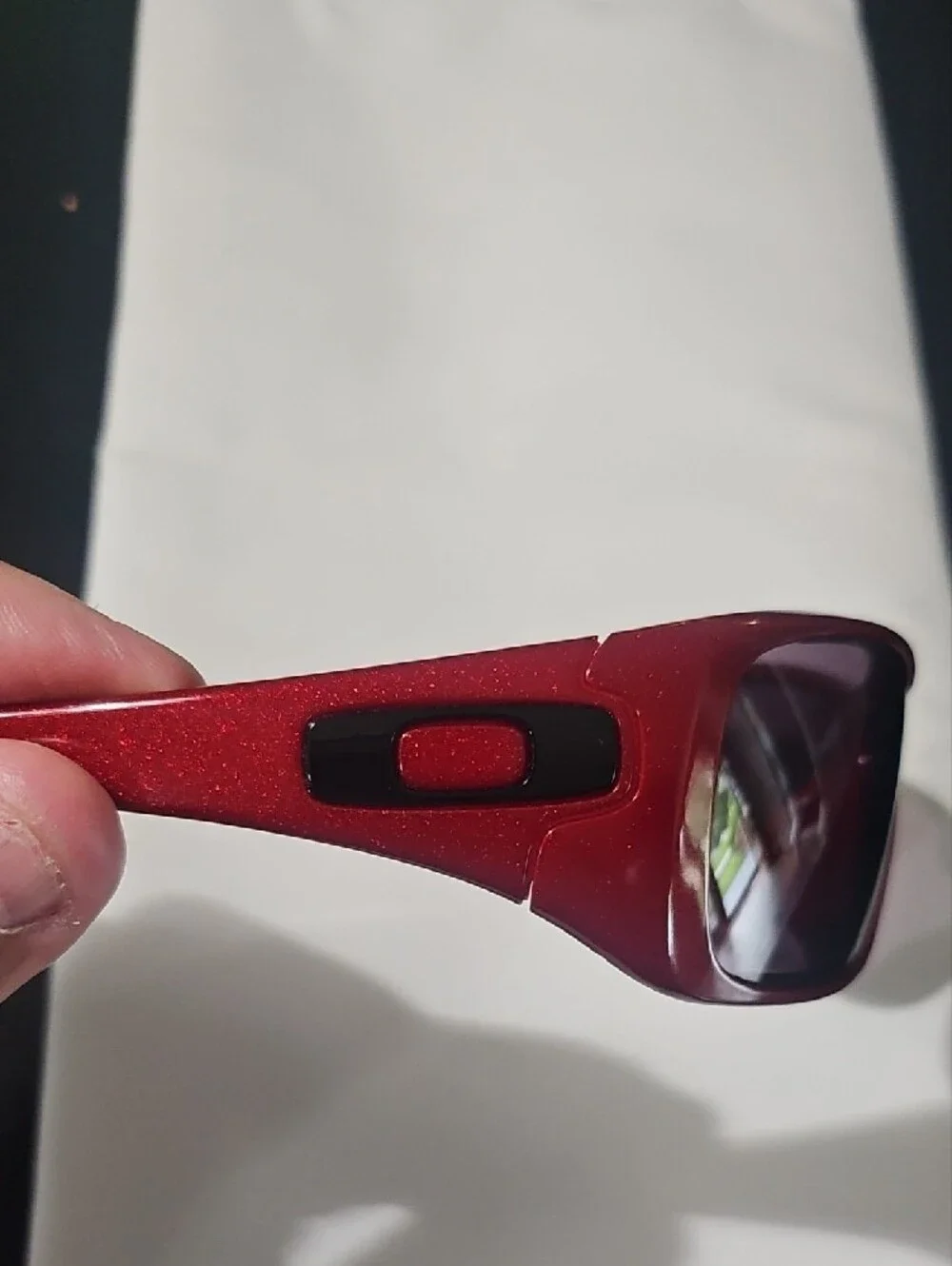 Oakley Red Frame Black Lenses Sunglasses